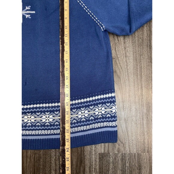 LizWear petite sweater Smoky Blue Size S Long sleeve Fairisle pattern - Picture 5 of 10